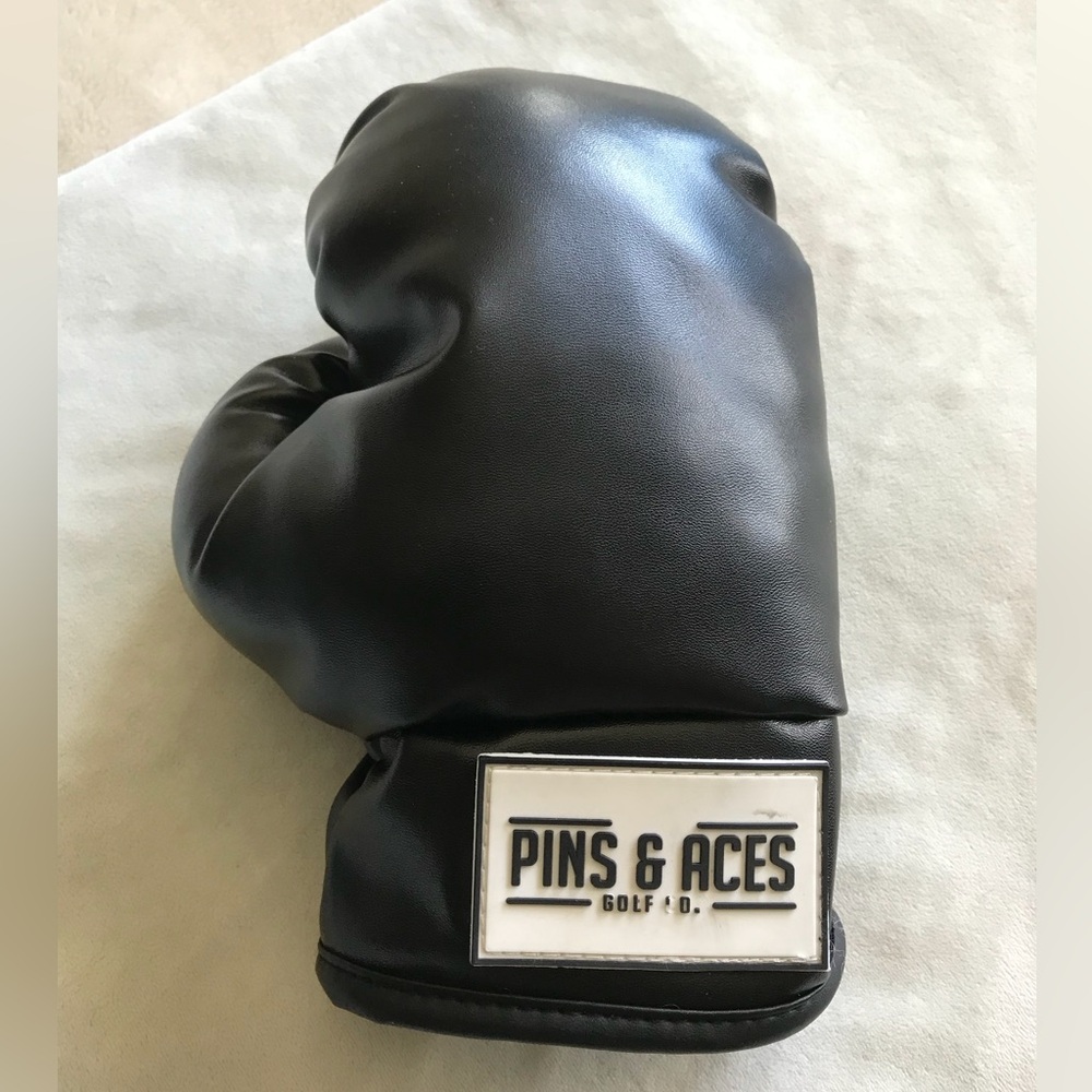 Pins & Aces Black Leather Golf Club Headcover